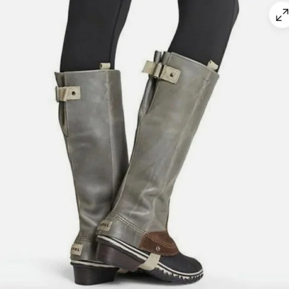 Stylish Gray and Brown Women's Boots-Snug Fit-may fit Size 8 better. - Picture 2 of 11